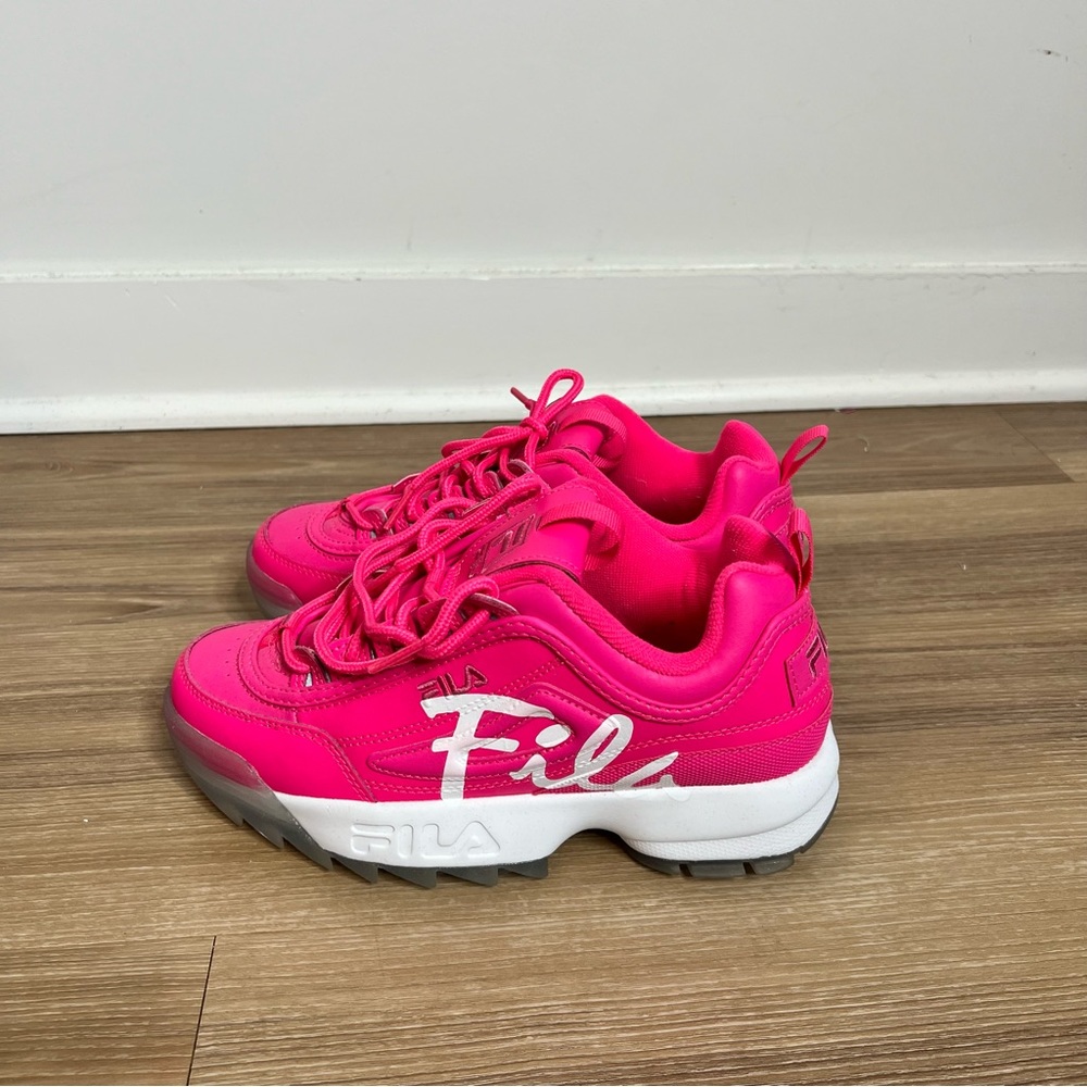 Kids (Women’s size 7) Chunky Hot Pink Filas